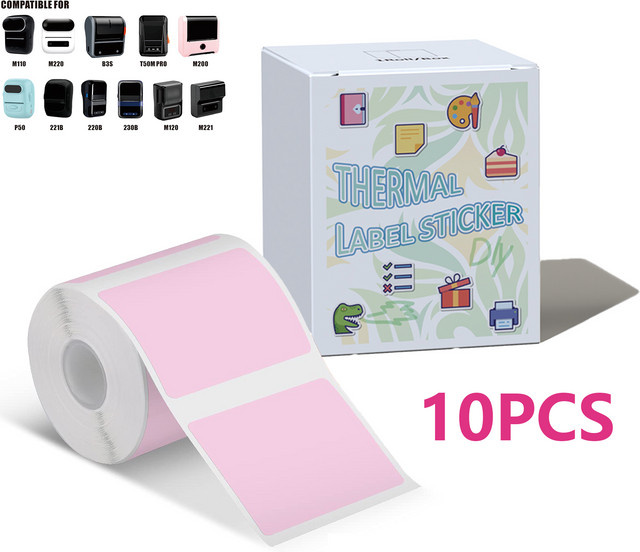 Phomemo Selbstklebende Etiketten in Rosa, 40 x 30 mm, 230 Stück pro Rolle, passend für Phomemo M110 und M220 - Bild 1