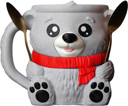 Magic Kitchen Eisbär Eiscreme-Halter mit versteckter Snack-Schublade und Sahnetassen-Hülle für 16 oz, Grau - Bild 1