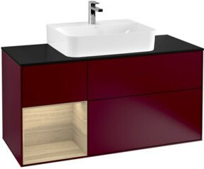 V&B Waschtischunterschrank Finion mit Wandbeleuchtung und Regal, Breite: 120 cm, Höhe: 50,1 cm, Tiefe: 50,1 cm - Bild 1