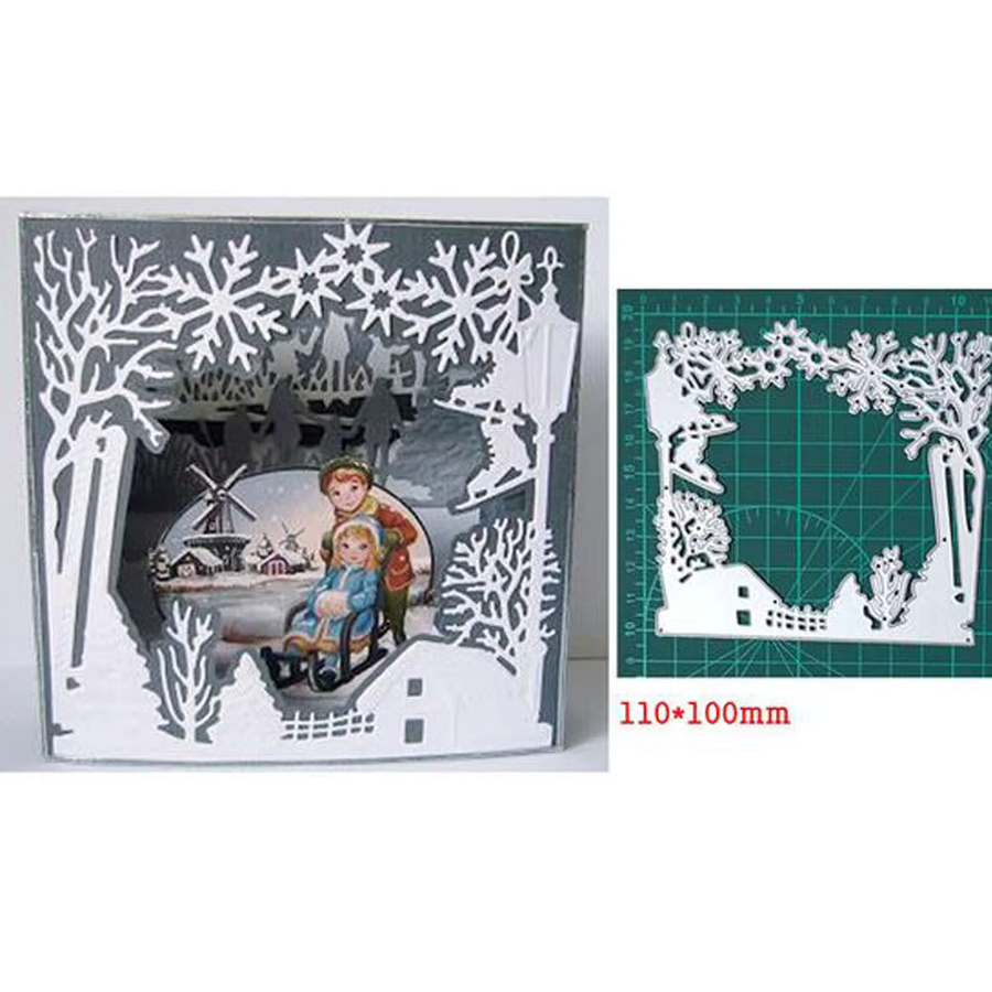Metall Schneideform Label mit Rahmen für DIY Scrapbooking und Bastelarbeiten - Bild 3