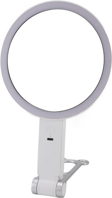 Beleuchteter Schminkspiegel von GoolRC mit LED-Licht, rund, grau, für Tischmontage oder Wandmontage - Bild 1