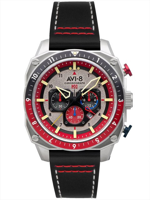 AVI-8 Chronograph, Herren, Edelstahl, Quarz, 43 mm, Leder, 5 ATM - Bild 1