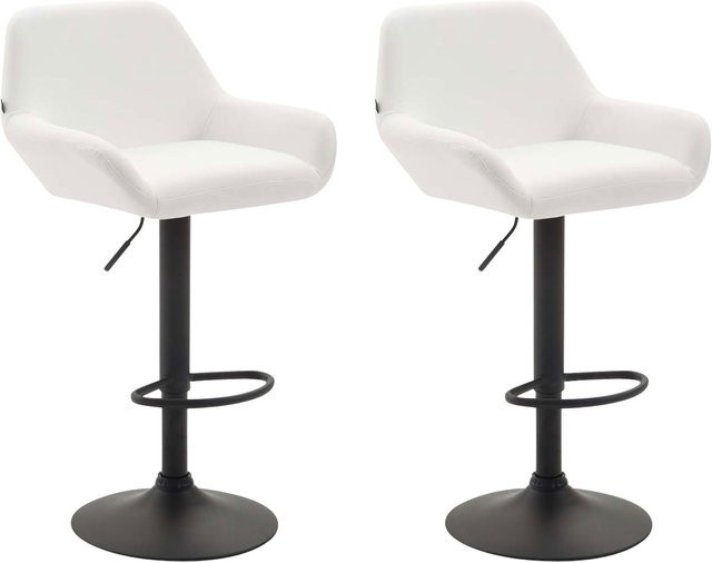 2er Set Barhocker Braga von CLP aus Kunstleder mit Metallgestell und integrierter Fußstütze, höhenverstellbar - Bild 1