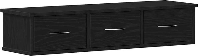 vidaXL Wandschrank in Schwarz und Eichen-Optik aus Holzwerkstoff, B/H/T: 88 x 26 x 18,5 cm - Bild 1