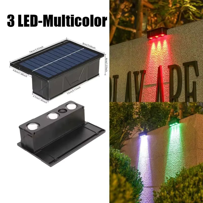 TLEDMP Solar-Wandleuchte für den Außenbereich in Schwarz, IP65 wasserdichte Gartenlampe im modernen rechteckigen Design - Bild 4