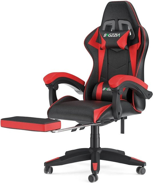 Rattantree Ergonomischer Gaming Stuhl in Rot mit Kunstleder, Memory Schaum und Kopfstütze - Bild 1