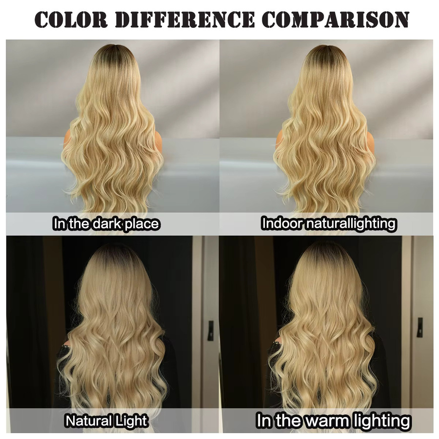 7JHH WIGS Perücke, Lange Wasserwellen, Blond, Damen - Bild 5