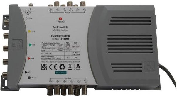 TRIAX TMS/CKR 5x12S Einzel Multischalter 4SAT+1terr. Grau - Bild 1