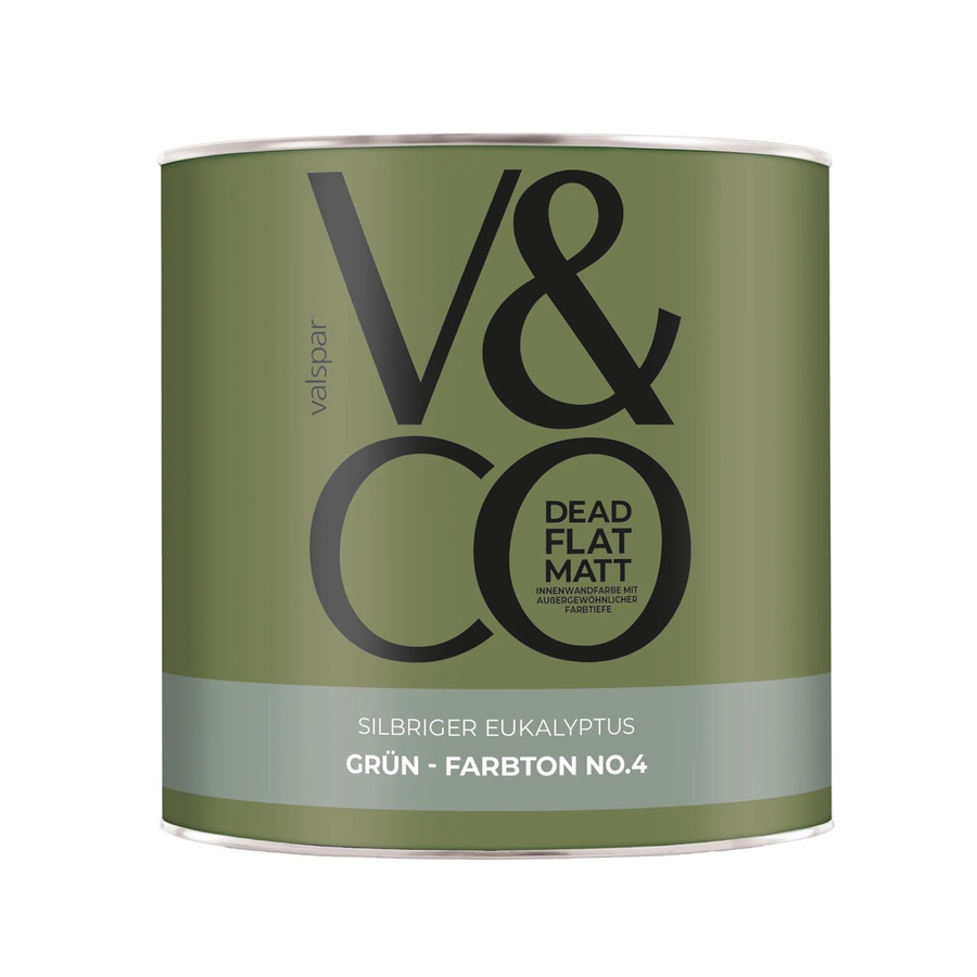 V&CO Premium-Innenfarbe Silbriger Eukalyptus Grün Dead Flat Matt, 2,5 l - Bild 2
