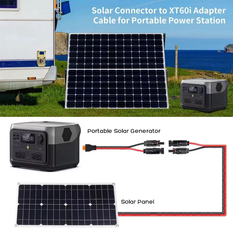 ZAEGIRZ Solarpanel-Stecker zu XT60i-Kabel in Schwarz, Länge: 2 m, Breite: 1,5 m, kompatibel mit Ecoflow RIVER 2, RIVER 2 Max, RIVER 2 Pro, DELTA 2, DELTA Max und DELTA Pro - Bild 4