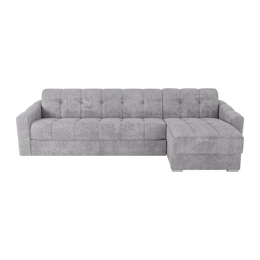 Vente-unique Schlafsofa Darielo in Hellgrau, L-Form, Breite: 275 cm - Bild 2