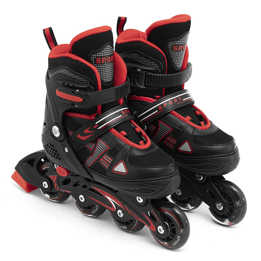 aimo Inline-Skates verstellbar mit leuchtenden Rädern blau S 31-34 - Bild 2