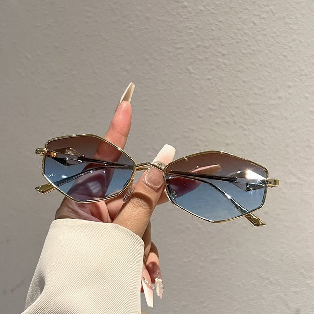 KAMMPT Polygon-Sonnenbrille, Metall, hexagonal, Gold, Damen, Vollrand - Bild 1