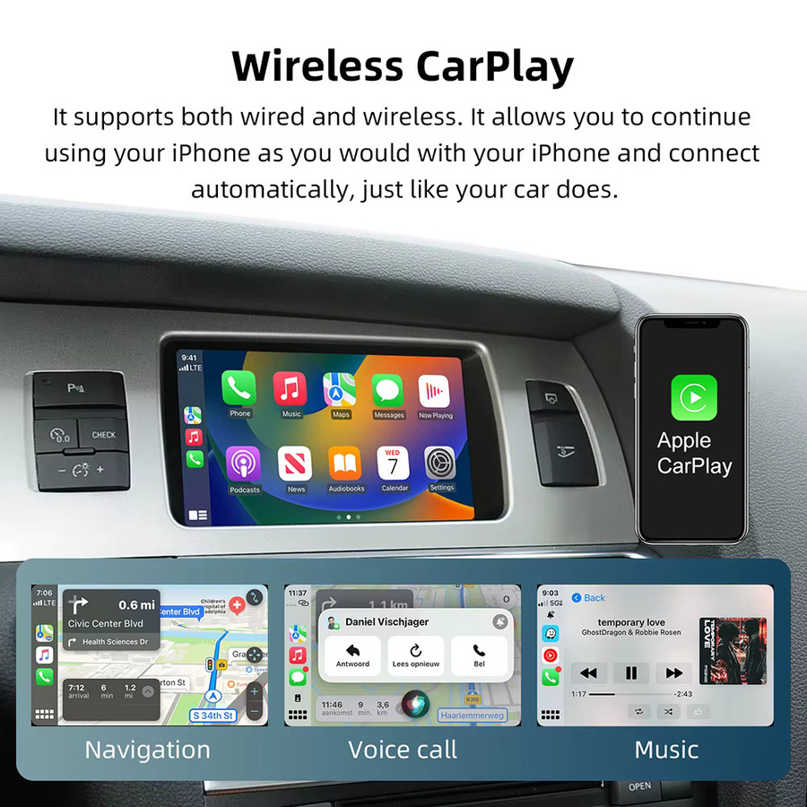 ANYFAR Kabelloses CarPlay und Android Auto Modul für Audi A6 und Q7 mit MMI 3G, AirPlay und Mirror Link, Schwarz - Bild 2
