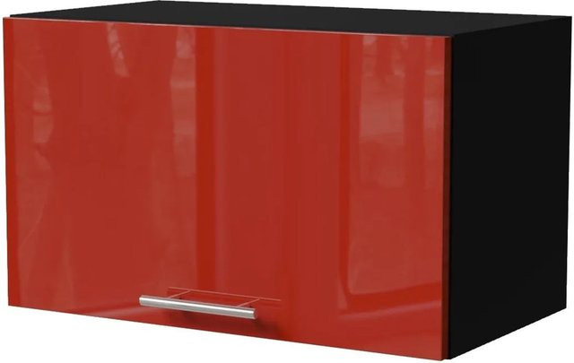 Feldmann-Wohnen Klapphängeschrank Brerra W4B/60 in Schwarz und Karminrot Hochglanz mit Gasdruckdämpfer, B/T/H: 60 x 32,5 x 36 cm - Bild 1