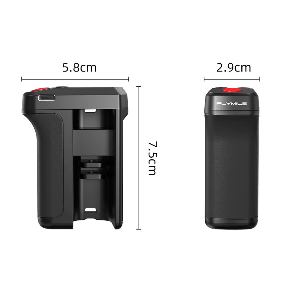 SZKOSTON Kamera-Griff mit Schnellverschluss und Bluetooth-Auslöseknopf für DJI Action 6, Action 5 Pro und Action 4 in Schwarz - Bild 2