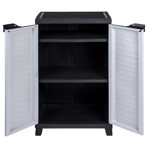 KREHER Universalschrank Elite 2 aus Kunststoff in Weiß-Schwarz, B/H/T: 65 x 97 x 45 cm - Bild 3