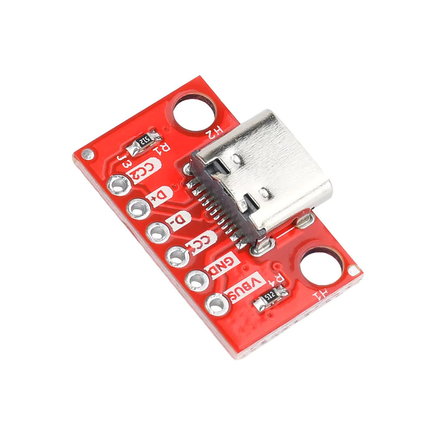 5er Set USB-C Weibliche Basis Test Modul, 16-Pin zu 2,54 mm Power Conversion Board, Rot - Bild 2