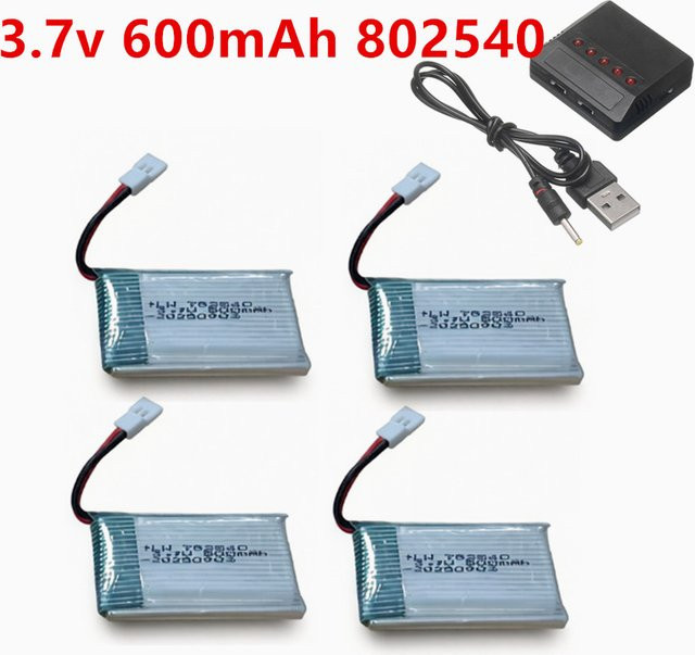 GAOLAG Wiederaufladbare Li-Polymer-Batterie 3,7 V 600 mAh für SYMA X5C X5C-1 X5 H5C RC Quadcopter Ersatzteil in Weiß - Bild 1