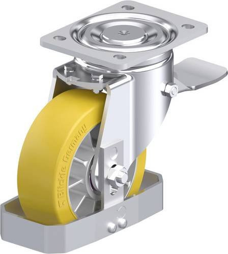 Blickle Stahlblech-Lenkrolle LH-ALTH 152K-ST-FS in Silber und Gelb mit 150 mm Rad-Durchmesser und 900 kg Tragfähigkeit - Bild 1