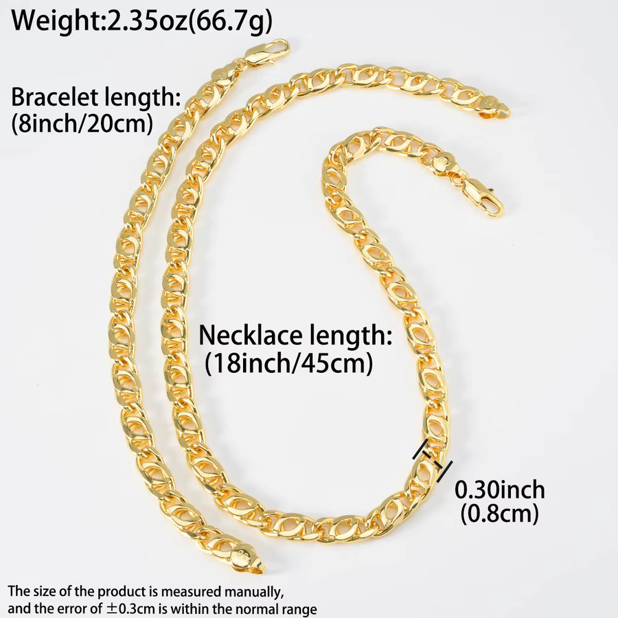 sny Schmuck-Set, Halskette, Armband, Gold, Unisex - Bild 5