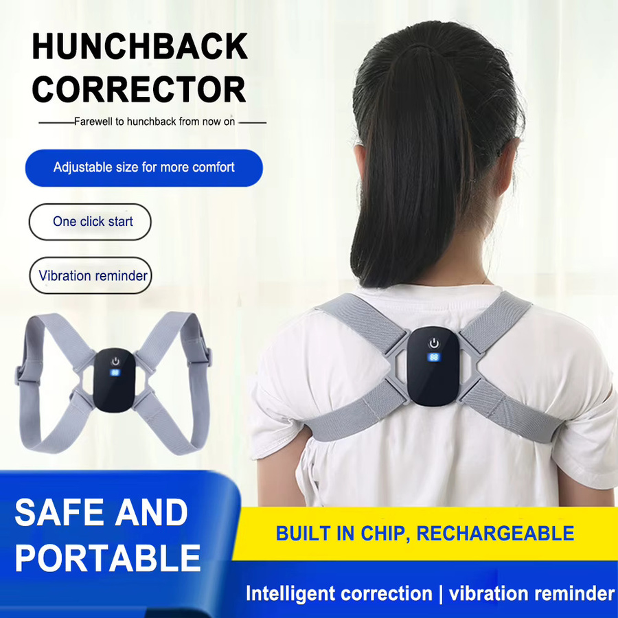 APWIKOGER 8-förmiger Schulter-Trainingskorrektor mit intelligentem Sensor und Vibrationsalarm in Grau, verstellbarer Rückenkorrekturgürtel für Kinder und Erwachsene - Bild 2