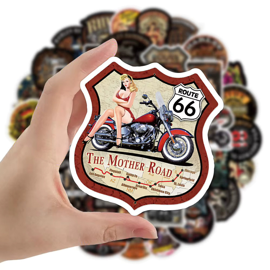Bandai Motorrad- und Oldtimer-Graffiti-Aufkleber, 50 Stück, wasserfest - Bild 2