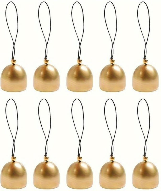 SZ-Damai Weihnachts-Bastelglocken im Vintage-Stil aus Metall, 10 Stück, Gold, rund, hängend - Bild 1