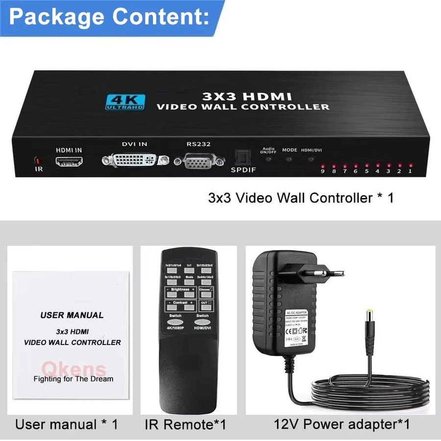 RULLZ 4K UHD HDMI Video Wall Controller Multi Screen Splicing Prozessor in Schwarz - Bild 6