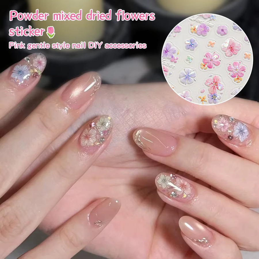 KANIU Nagelaufkleber, Blumenmotive, nude, glänzend - Bild 2