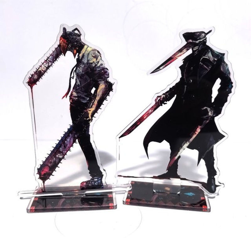 Bandai Anime Acryl Stand Modell Denji und Power aus Chainsaw Man, mehrfarbig, Höhe: 15 cm - Bild 1