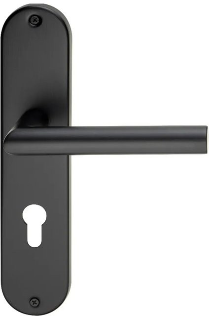 MeinTürgriff Drückergarnitur Liverpool in Edelstahl Schwarz Matt mit Renovierungsschild und Langschild, B/H: 160 x 160 mm, Tiefe: 60 mm - Bild 1