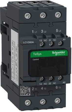Schneider Electric LC1D80AQ7 Leistungsschütz in Grau, B/T/H: 55 x 70 x 80 mm - Bild 1