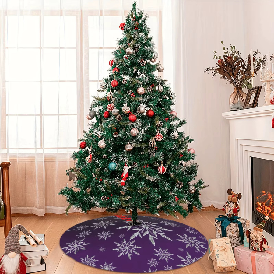 VIKAMA Weihnachtsbaum Rock mit Snowflake Print in Deep Purple - Bild 3