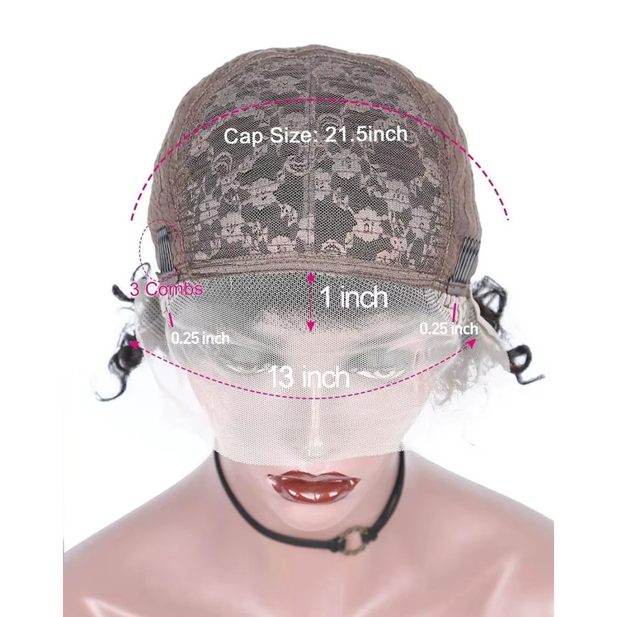 Linhua Pixie-Schnitt Echthaar-Perücke mit lockiger Spitze, Damen - Bild 6