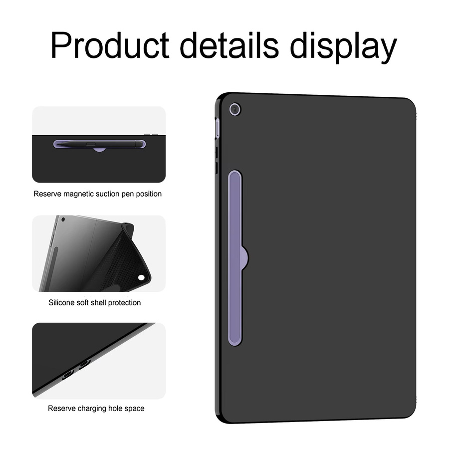AJIUYU Silikon TPU Schutzhülle für Microsoft Surface Pro 12 Zoll 2025 in Schwarz - Bild 5