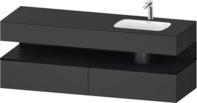 Duravit Einbauwaschtisch-Möbel-Set Qatego in Grau/Schwarz, B/T/H: 160 x 50 x 60 cm - Bild 1
