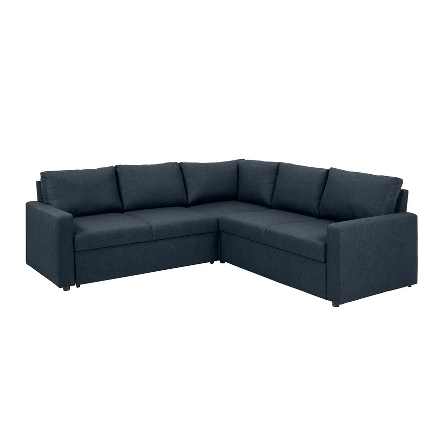 ebuy24 Sacramento Ecksofa in Dunkelblau mit Ausziehfunktion und versteckter Aufbewahrung - Bild 2