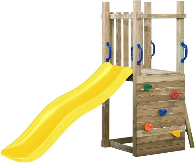 SwingKing Spielturm Irma mit Rutsche in Gelb, B/T/H: 70 x 160 x 175 cm - Bild 1
