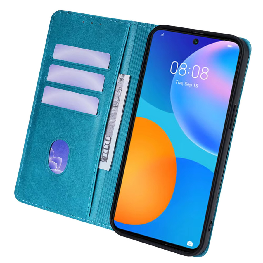 Magnetische Flip-Schutzhülle im Retro-Leder-Design für Huawei P Smart 2021, Y9S, Y7P, Y6P, Y7A, Y9A in Braun - Bild 2