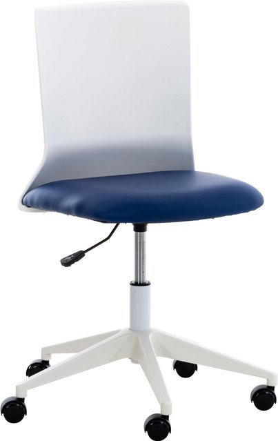 TPFLiving Bürostuhl Apollo in Blau und Weiß aus Kunstleder mit Rollen für dein Home-Office - Bild 1