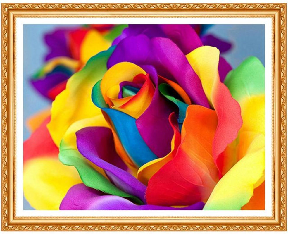 FIYO Diamond Painting Rosen Blumen Set, 5D Diamant Stickerei Dekoration, Mehrfarbig, B x H: 30 x 20 cm - Bild 1