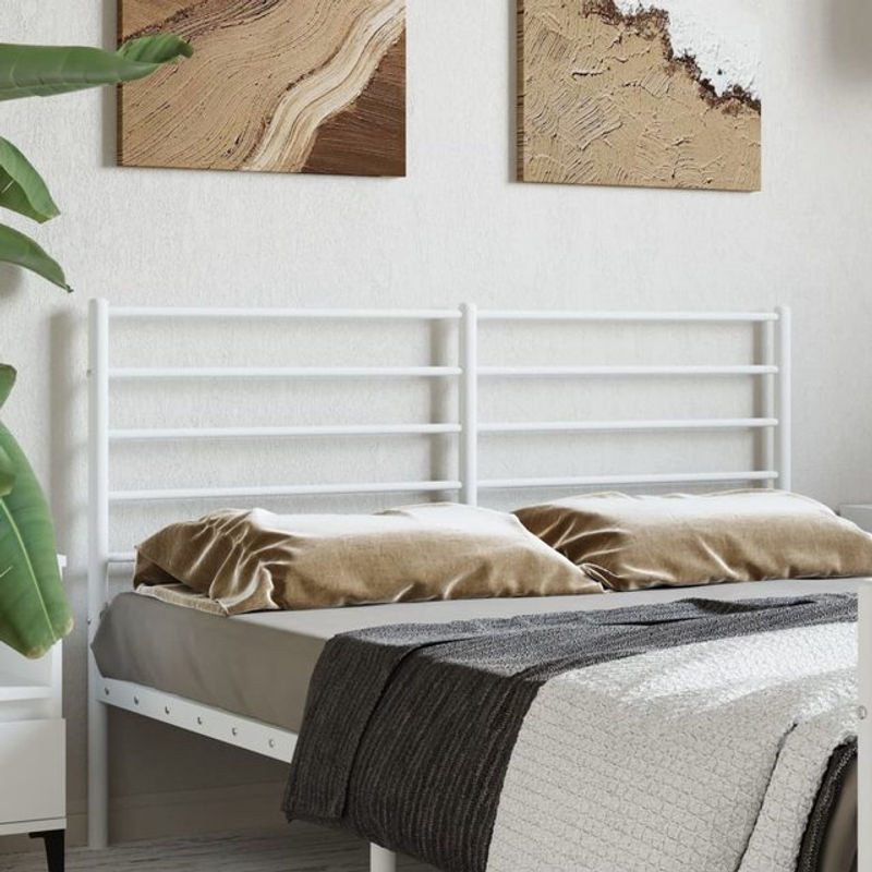 Vidaxl Metall-Kopfteil in Weiß im klassischen und minimalistischen Design mit einer Breite von 160 cm - Bild 1