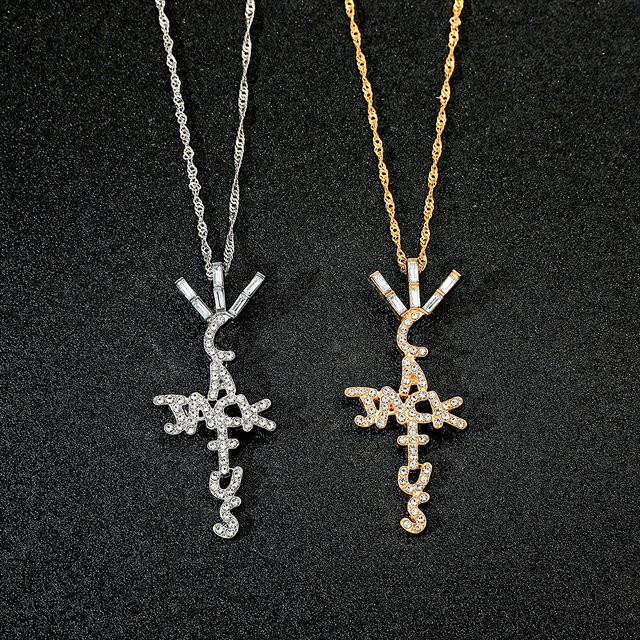 Scott Anhänger-Halskette, Cactus Jack-Form, Zirkonia, Gold, Unisex - Bild 1