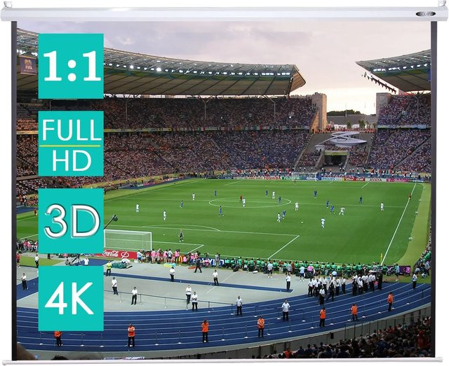 CCLIFE Beamer Leinwand 99 Zoll Projektionsleinwand in Weiß inklusive Montagematerial für Heimkino und mobile Nutzung - Bild 1