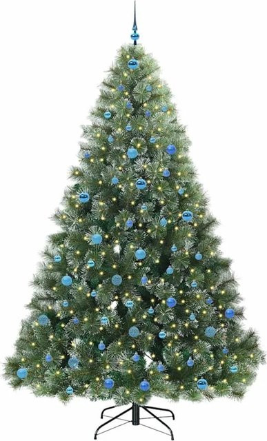 vidaXL Künstlicher Weihnachtsbaum in Grün mit 300 warmweißen LEDs, Höhe: 240 cm, aus PE und PVC - Bild 1