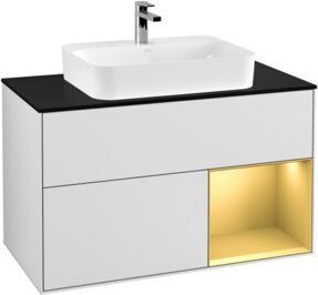 V&B Finion Waschtischunterschrank mit LED-Beleuchtung in Weiß, Wandmontage - Bild 1