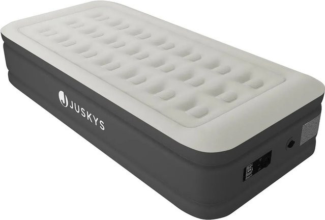 Juskys Luftbett Sapri M selbstaufblasend mit Pumpe, Grau Anthrazit, B/T/H: 90 x 190 x 44 cm - Bild 1