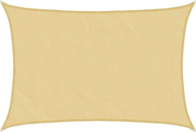 Furnicato Sonnensegel rechteckig aus Polyester-Oxford in Sandfarbe, Breite: 6 m, Tiefe: 5 m - Bild 1