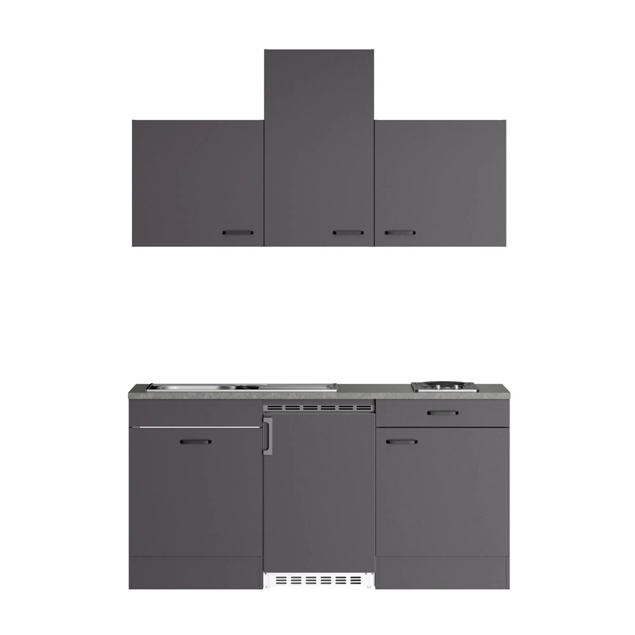 OPTIFIT Miniküche Kiel420 in Anthrazit Matt mit Elektrogeräten, B/T/H: 170 x 60 x 210 cm - Bild 2